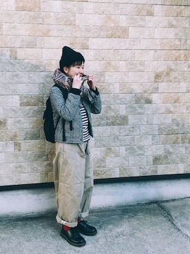 ブルゾンを使った 太めのパンツ のレディース人気ファッションコーディネート Wear