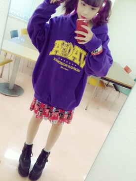 「厚底」｜はーかさん（レディース・154cm）の冬コーディネート