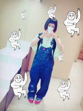 「アイテム（サロペット/オーバーオール）」を使った、タジマさん（レディース・158cm・10代）の夏コーディネート