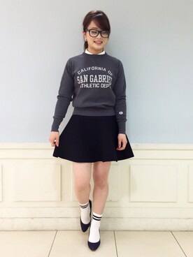「シャツ×スウェット」｜「アイテム（その他）」を使った、yamaさん（レディース・157cm）の冬コーディネート