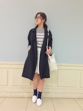 「タフタスカート」｜「アイテム（その他）」を使った、yamaさん（レディース・157cm）の冬コーディネート
