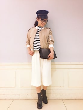 「Abahouse Devinette（ドゥヴィネット）のアイテム（ジャケット/アウター）」を使った、yamaさん（レディース・157cm）の春コーディネート
