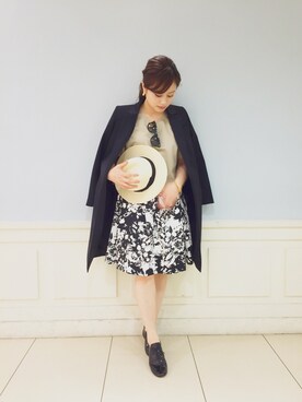 「Rouge vif（ルージュヴィフ）のアイテム（チェスターコート）」を使った、yamaさん（レディース・157cm）の春コーディネート
