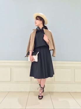 「Rouge vif（ルージュヴィフ）のアイテム（ブルゾン）」を使った、yamaさん（レディース・157cm）の春コーディネート