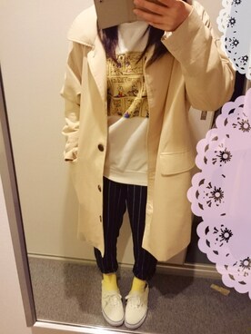 「DHOLIC（ディーホリック）のアイテム（その他アウター）」を使った、nozomiさん（レディース・157cm）の春コーディネート