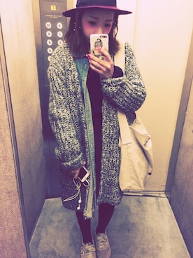 「サロンスタッフ」｜「アイテム（その他アウター）」を使った、accoさん（レディース・146cm）の冬コーディネート