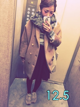 「サロンスタッフ」｜「アイテム（その他アウター）」を使った、accoさん（レディース・146cm）の冬コーディネート