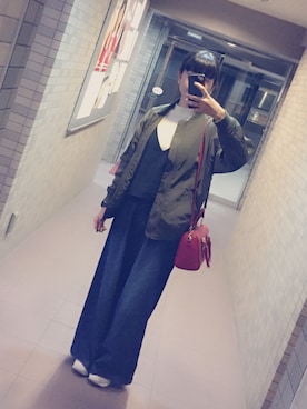 「AS KNOW AS plus（アズノゥアズプラス）のアイテム（ブルゾン）」を使った、riemiさん（レディース・160cm）の秋コーディネート