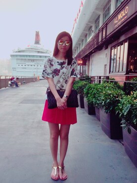 「STEVE MADDEN（スティーブマデン）のアイテム（その他シューズ）」を使った、FionaCさん（レディース・165cm）の夏コーディネート