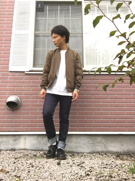 「Dr. Martens（ドクターマーチン）のDr.Martens (ドクターマーチン)/1461 3EYE GIBSON SHOES（その他シューズ）」を使った、ゆうりんごさん（メンズ・163cm）の秋コーディネート