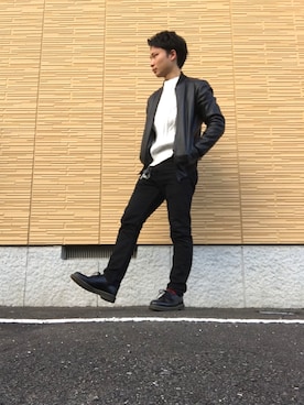 「Dr. Martens（ドクターマーチン）のDr.Martens (ドクターマーチン)/1461 3EYE GIBSON SHOES（その他シューズ）」を使った、ゆうりんごさん（メンズ・163cm）の秋コーディネート