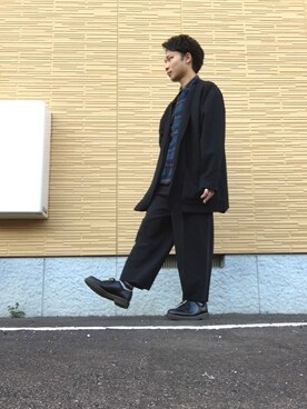 「Dr. Martens（ドクターマーチン）のDr.Martens (ドクターマーチン)/1461 3EYE GIBSON SHOES（その他シューズ）」を使った、ゆうりんごさん（メンズ・163cm）の冬コーディネート