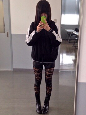 「アイテム（ジャージ）」を使った、みさん（レディース・157cm・10代）の春コーディネート