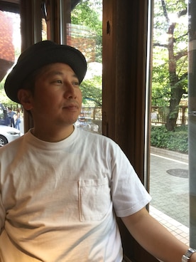 「NEWYORKER（ニューヨーカー）のアイテム（帽子）」を使った、Ichigonyc Brooklyn さん（メンズ・170cm）の夏コーディネート
