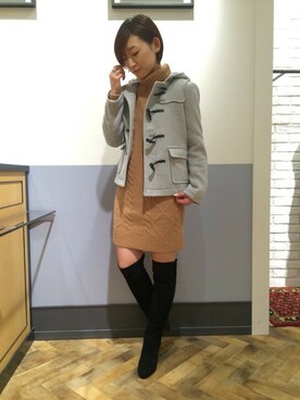 「A part by（アパートバイ）のアイテム（ダッフルコート）」を使った、さちさん（レディース・160cm）の秋コーディネート