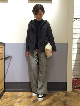 「A part by（アパートバイ）のアイテム（ダッフルコート）」を使った、さちさん（レディース・160cm）の秋コーディネート