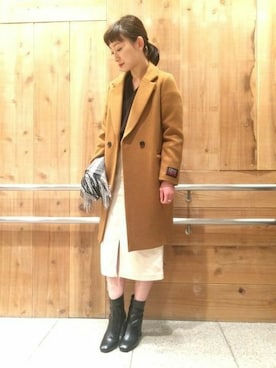 「アパートバイローリーズ」｜「アイテム（チェスターコート）」を使った、さちさん（レディース・160cm）の秋コーディネート