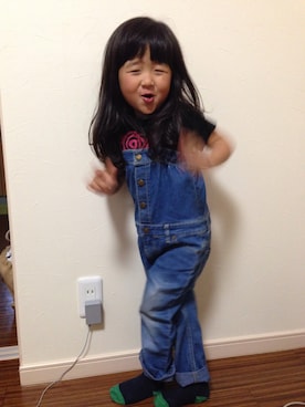 「ヒスミニ」｜「アイテム（サロペット/オーバーオール）」を使った、chan_kaoさん（キッズ・100cm）の春コーディネート