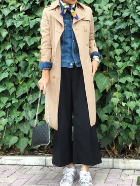 「HYKE」｜「アイテム（デニムジャケット）」を使った、yukoさん（レディース・162cm）の春コーディネート
