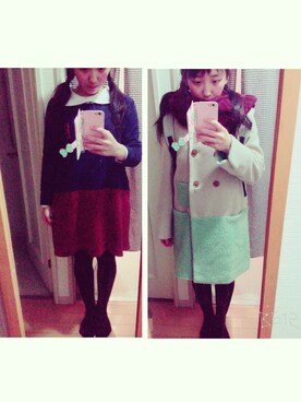 「POU DOU DOU（プードゥドゥ）のアイテム（その他アウター）」を使った、ｆｌｏｗｅｒさん（レディース・155cm）の冬コーディネート