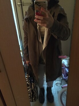 「FRED PERRY（フレッドペリー）のアイテム（モッズコート）」を使った、もりひろこさん（レディース・152cm）の秋コーディネート
