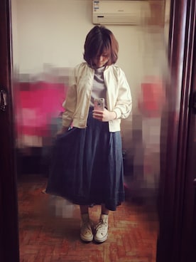 「dazzlin（ダズリン）のアイテム（スタジャン）」を使った、ftpriddさん（レディース・159cm）の春コーディネート