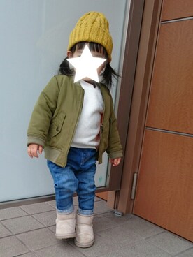 「LAGOM（LAGOM）のアイテム（ジャケット/アウター）」を使った、Ｒｉさん（キッズ・80cm）の秋コーディネート