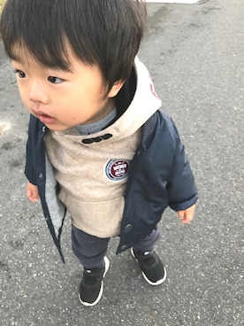 「OLD NAVY（オールドネイビー）のアイテム（ブルゾン）」を使った、shunpiiiさん（キッズ・80cm）の秋コーディネート
