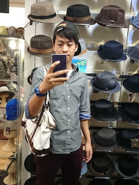 「HERE'S（HERE'S）のアイテム（パンツ）」を使った、440さん（メンズ・175cm）の秋コーディネート