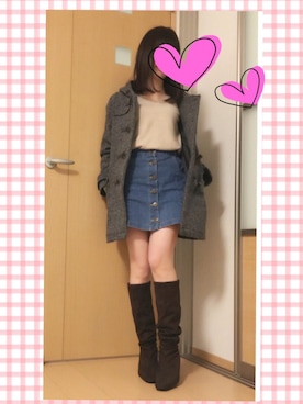 「dazzlin（ダズリン）のアイテム（ダッフルコート）」を使った、sayaさん（レディース・152cm）の冬コーディネート
