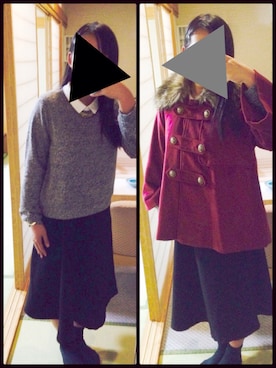 「Honeys（ハニーズ）のアイテム（ポンチョ）」を使った、りんごチャンさん（レディース・157cm）の冬コーディネート