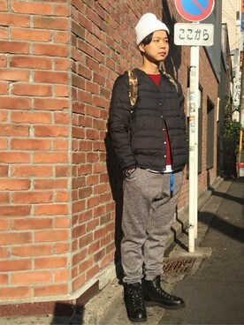 「Danner（ダナー）のアイテム（シューズ）」を使った、安藤さん（メンズ・180cm）の秋コーディネート