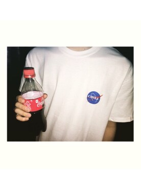 「Original.（オリジナル）のアイテム（Tシャツ/カットソー、ホワイト系）」を使った、ハラタクさん（メンズ・164cm）の春コーディネート