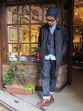 「FULLCOUNT（フルカウント）のアイテム」を使った、syunsukekaburakiさん（メンズ・165cm）の冬コーディネート