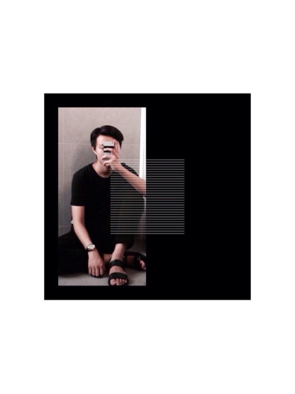 「ootd、black」｜「H&Mのアイテム（サンダル、ブラック系）」を使った、Jacobs さん（メンズ・175cm）の秋コーディネートの1枚目の写真
