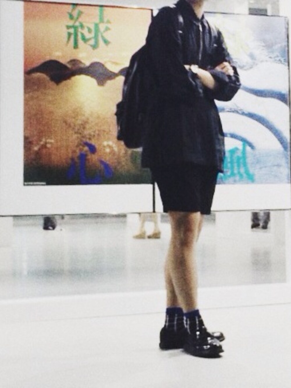「black、grid、Dr.Martens、backpack」｜「POLO RALPH LAURENのアイテム（シャツ/ブラウス、ブラック系）」を使った、Jacobs さん（メンズ・175cm）の秋コーディネートの1枚目の写真