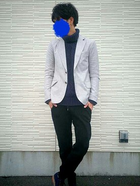 「SLICK（スリック）のアイテム（テーラードジャケット）」を使った、4papaさん（メンズ・172cm）の冬コーディネート