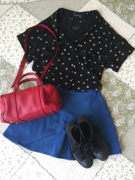 「アイテム（ボストンバッグ、レッド系）」を使った、ＲＯＫＯさん（レディース・150cm）の夏コーディネート