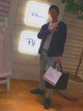 「RonHerman VINTAGE（ロンハーマンヴィンテージ）のアイテム（パーカー、その他）」を使った、ちゃんまがさん（メンズ・176cm）の秋コーディネート