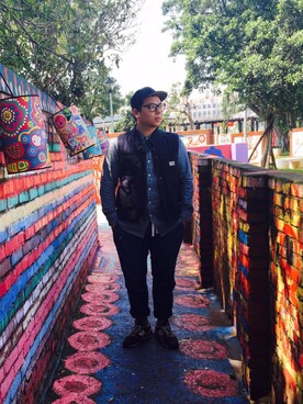 「PENFIELD USA（ペンフィールドユーエスエー）のアイテム（シャツ/ブラウス）」を使った、Larrykaoさん（メンズ・172cm）の春コーディネート