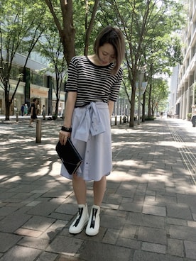 「Marc by Marc Jacobs（マークバイマークジェイコブス）のアイテム（シューズ）」を使った、SHCさん（レディース・155cm）の夏コーディネート