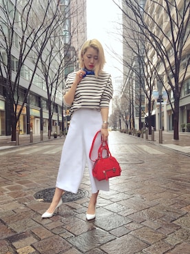 「MARC JACOBS（マークジェイコブス）のアイテム（ショルダーバッグ）」を使った、SHCさん（レディース・155cm）の春コーディネート