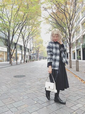「MARC JACOBS（マークジェイコブス）のアイテム（ハンドバッグ）」を使った、SHCさん（レディース・155cm）の冬コーディネート