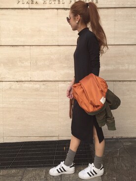 「CLOSE-UP（クローズアップ）のアイテム（ワンピース/ドレス）」を使った、asukaさん（レディース・163cm）の冬コーディネート