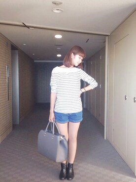 「秋先取りコーデ」｜「アイテム（ブーティ）」を使った、k.k さん（レディース・164cm）の秋コーディネート
