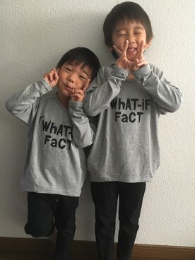 「クロップドパンツ」｜riku☺︎soraさん（キッズ・110cm）の冬コーディネート