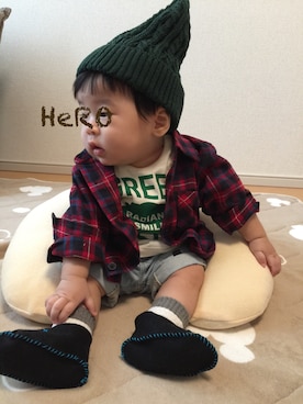 「関西人」｜HeROさん（キッズ・70cm）の秋コーディネート