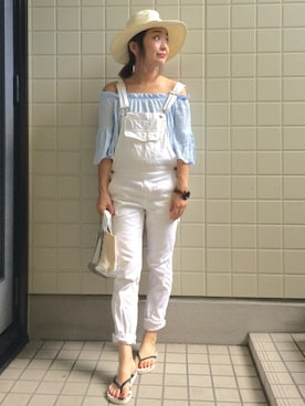 「OLD NAVY（オールドネイビー）のアイテム（ビーチサンダル）」を使った、maikoroさん（レディース・158cm）の夏コーディネート