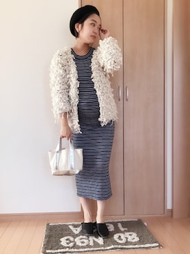 「DHOLIC（ディーホリック）のアイテム（その他アウター）」を使った、maikoroさん（レディース・158cm）の秋コーディネート