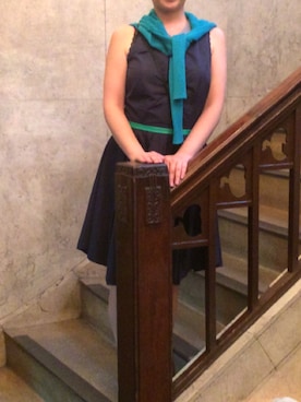 「Band of Outsiders（バンドオブアウトサイダーズ）のアイテム（ワンピース、ブルー系）」を使った、maaaachさん（レディース・164cm）の冬コーディネート